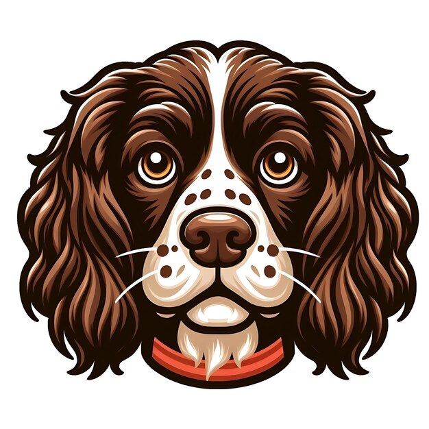 Photo a drawing of a dog with a white nose and a brown nose