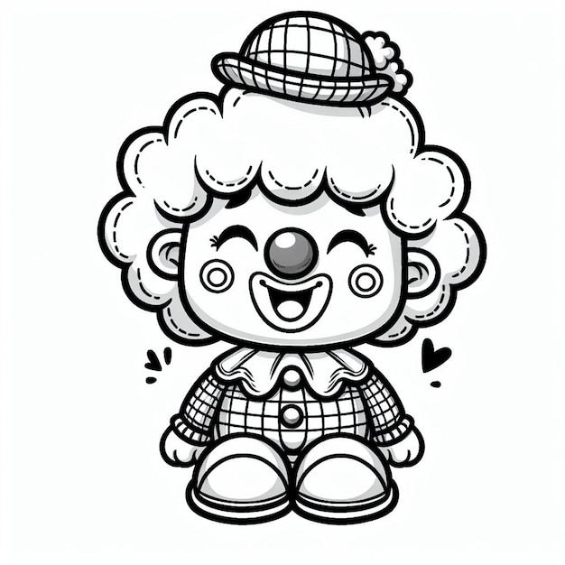 a drawing of a doll with a hat on it