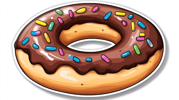 a drawing of a donut with sprinkles on it