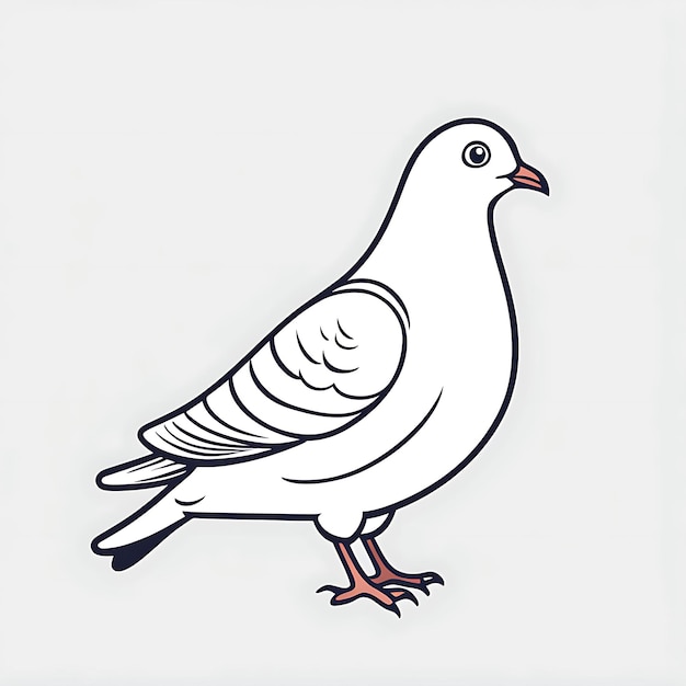 Photo a drawing of a dove with a white background that says  a  on it