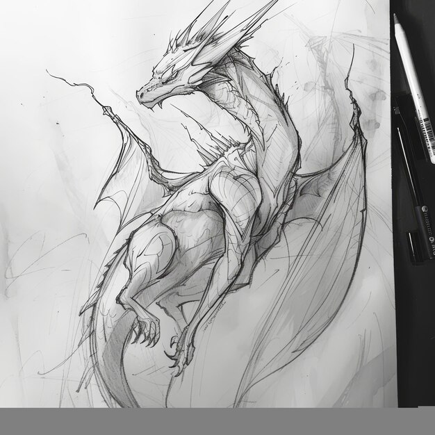 Photo a drawing of a dragon