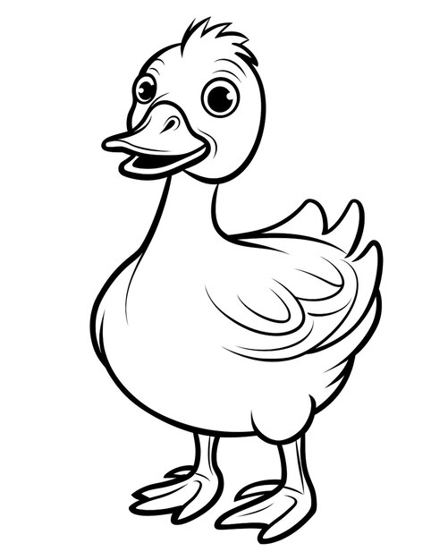 Photo a drawing of a duck with a black outline