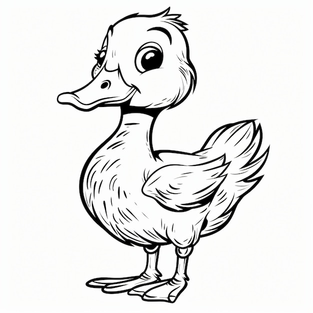 a drawing of a duck with a light on it