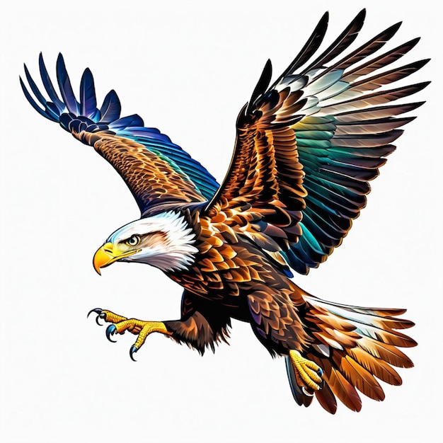 a drawing of a eagle with a fish in its talons