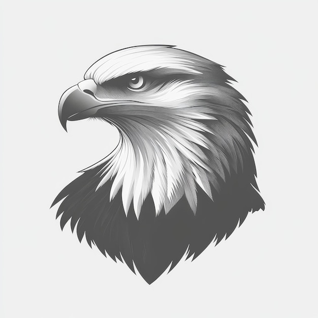 Photo a drawing of an eagle with a white background