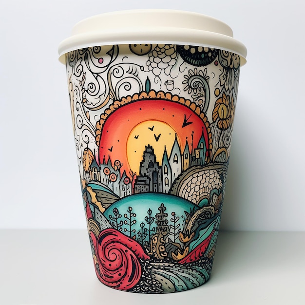 Drawing of an ecocup by hand