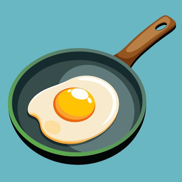 Photo a drawing of an egg in a frying pan