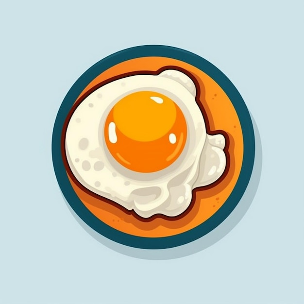 a drawing of an egg on a plate with a saucer on it