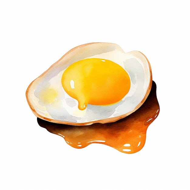 a drawing of an egg on a plate with a saucer on it