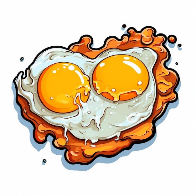 a drawing of an egg on a plate with a saucer on it