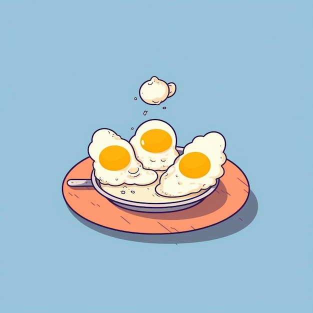 a drawing of an egg on a plate with a saucer on it