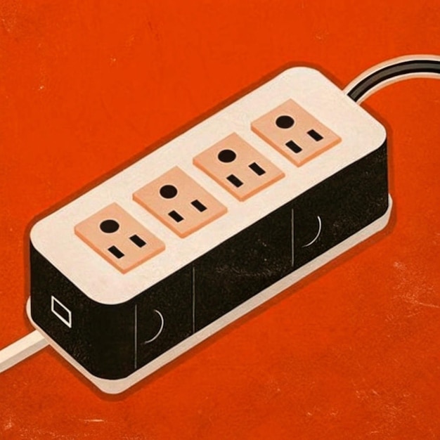 a drawing of an electrical outlet with the bottom left corner