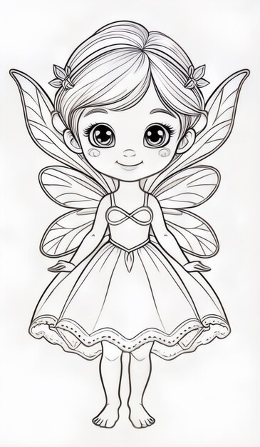 Photo a drawing of a fairy with a butterfly on the front