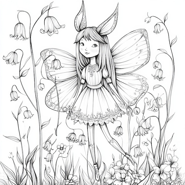 Photo a drawing of a fairy with a butterfly on it