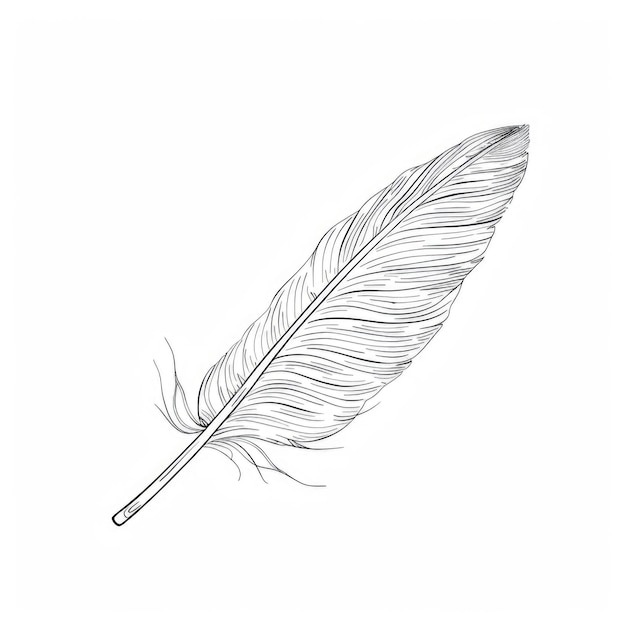 Photo a drawing of a feather with a feather on it