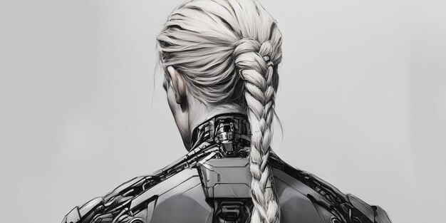 Photo a drawing of a female mannequin with a braided hair