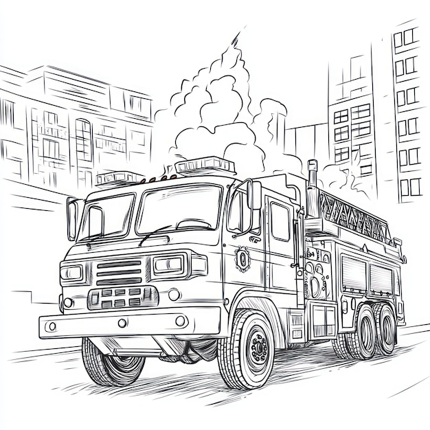 Photo a drawing of a fire truck that says  muni  on it