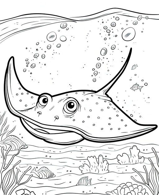 a drawing of a fish with a fish in the background