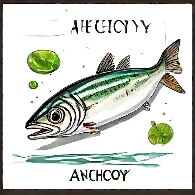 Photo a drawing of a fish with the word anchor on it