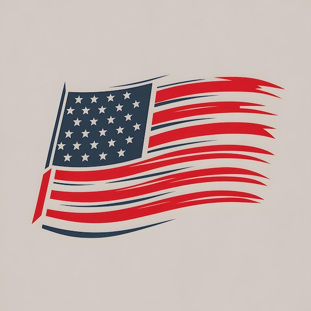 a drawing of a flag with stars and stripes