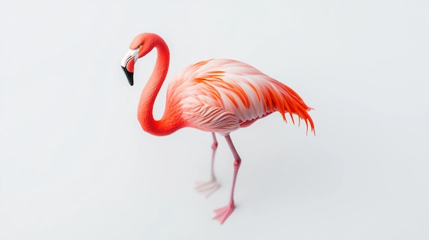 a drawing of a flamingo with a white background