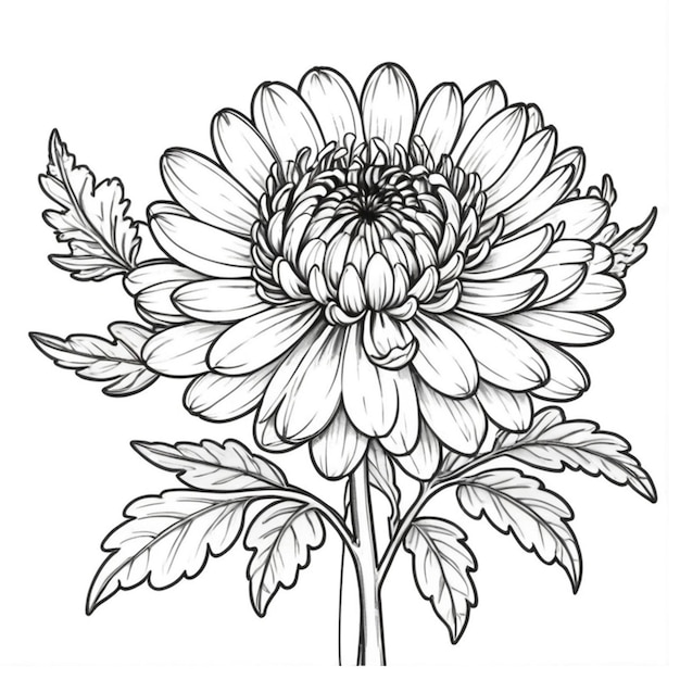 Photo a drawing of a flower that has the word quot dahlia quot on it