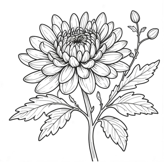 Photo a drawing of a flower that has the word quot dahlia quot on it