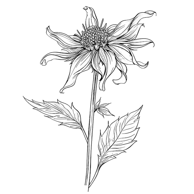 a drawing of a flower that has the word flowers on it