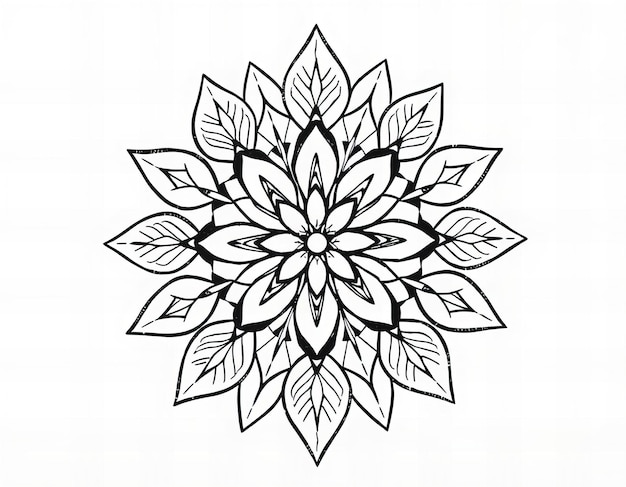 Photo a drawing of a flower that has the word  mandalas  on it