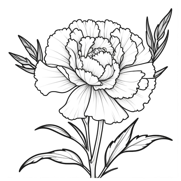 Photo a drawing of a flower that has the word quot peonies quot on it