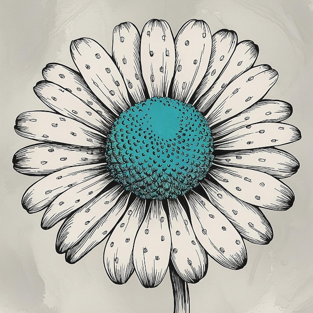 Photo a drawing of a flower with the word daisy on it