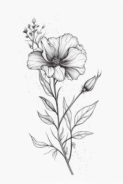 A drawing of a flower with the word poppy on it.