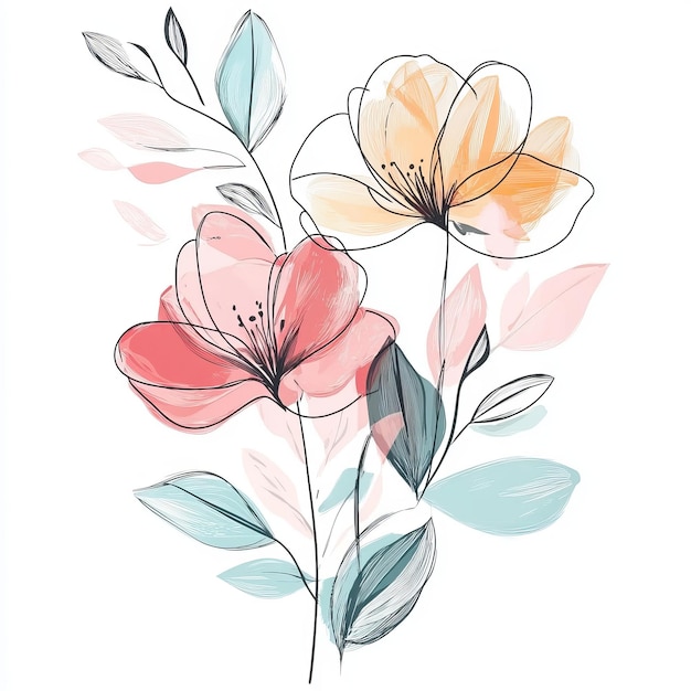 a drawing of flowers that says quot spring quot