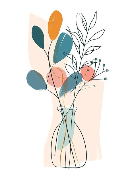 a drawing of flowers in a vase with the words quot spring quot on it