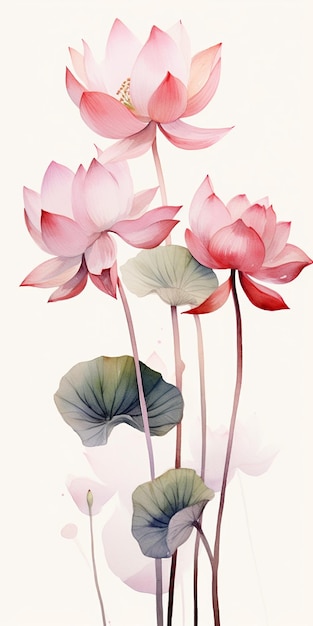 a drawing of flowers with the word lotus on it