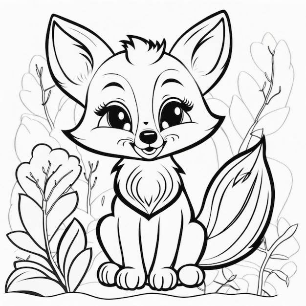 a drawing of a fox with a heart in it