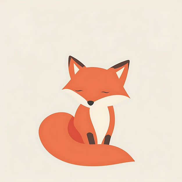 a drawing of a fox with a white chest and a white collar