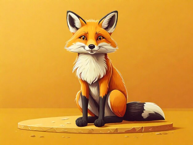 a drawing of a fox with a white stripe on its face