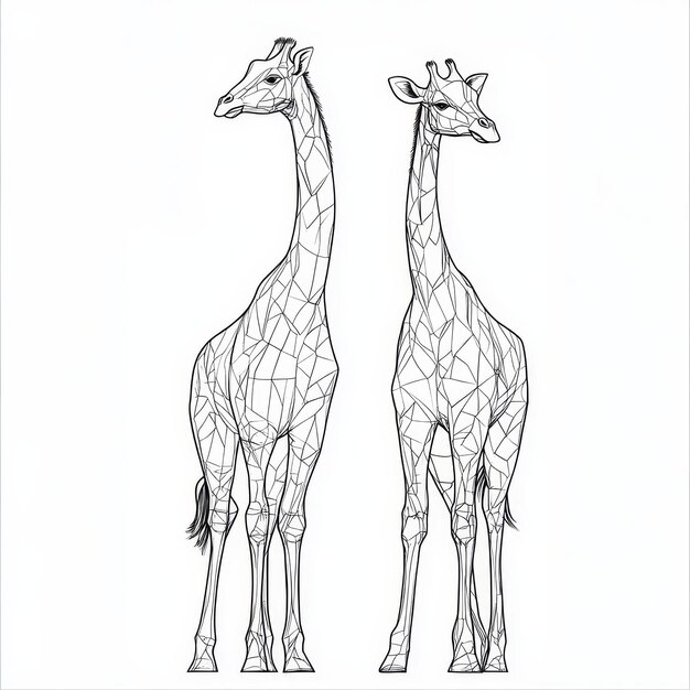 Photo a drawing of a giraffe with a pattern on it