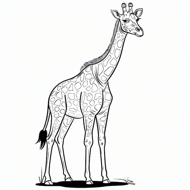 a drawing of a giraffe with spots on it