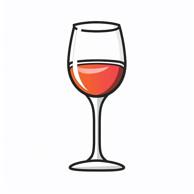 a drawing of a glass of wine with a red liquid in it