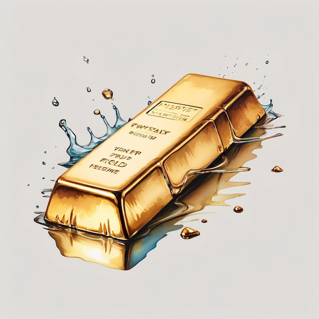 a drawing of a gold bar that saysgold barson it