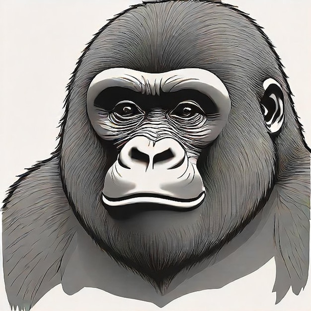 a drawing of a gorilla that has a face that says gorilla