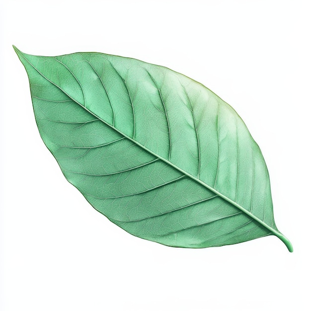 Photo a drawing of a green leaf with a white background