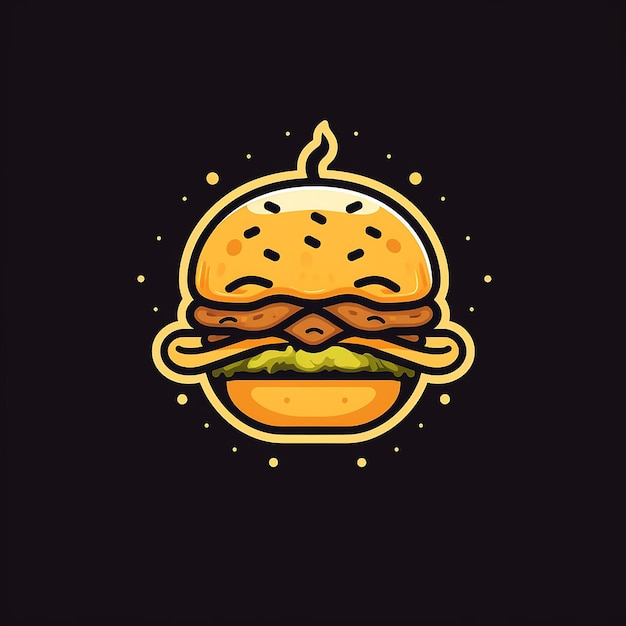 a drawing of a hamburger for logo