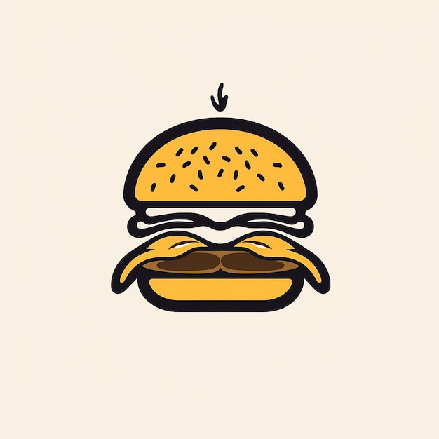 a drawing of a hamburger with a bird on it