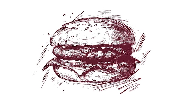 Photo a drawing of a hamburger with a drawing of a hamburger on it