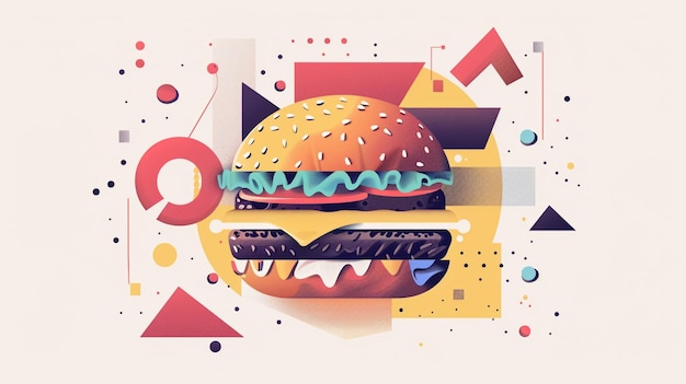 Photo a drawing of a hamburger with a letter b on it