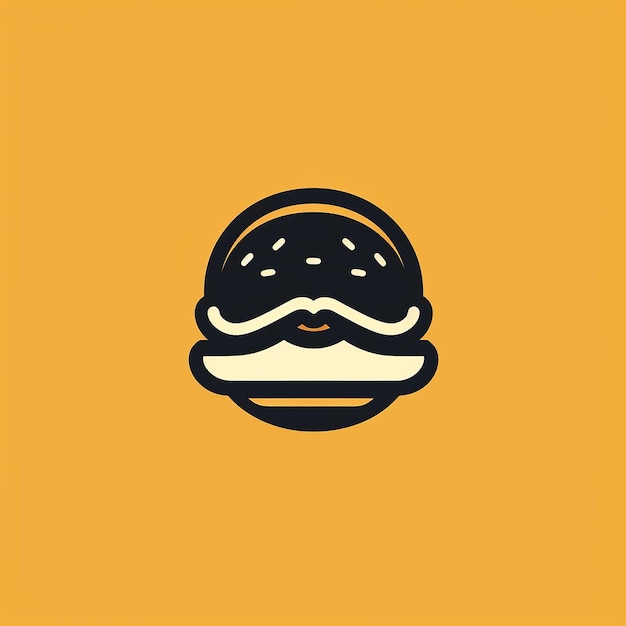 Photo a drawing of a hamburger with a mustache on it