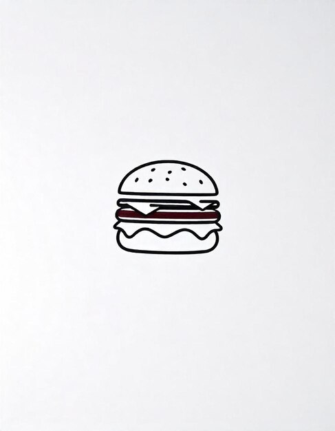 Photo a drawing of a hamburger with a picture of a hamburger on it